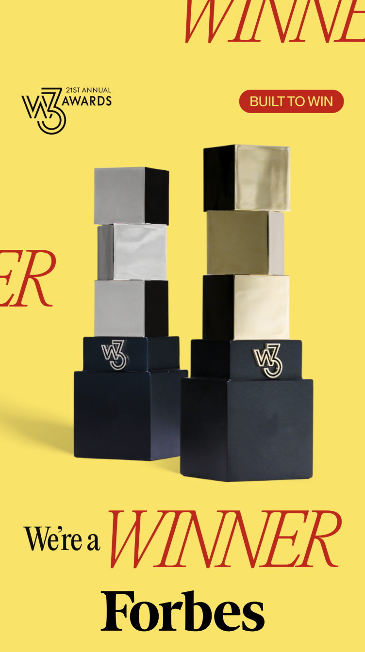 W3 Gold and Silver trophies for Forbes Daily Brief.