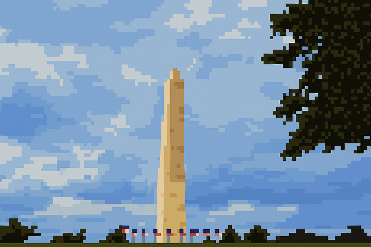 Washington Monument in pixel.